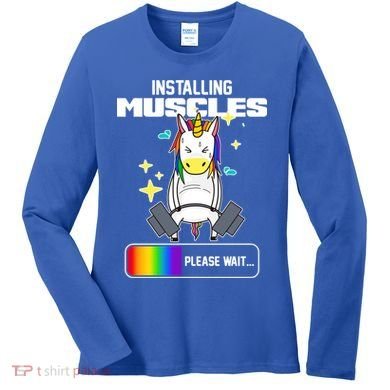 Installing Muscles Unicorn Lifting Women's Long Sleeve Shirt
