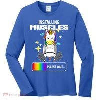 Installing Muscles Unicorn Lifting Women's Long Sleeve Shirt thumb 0