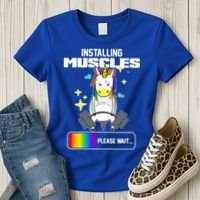 Installing Muscles Unicorn Lifting Women's T-Shirt thumb 3