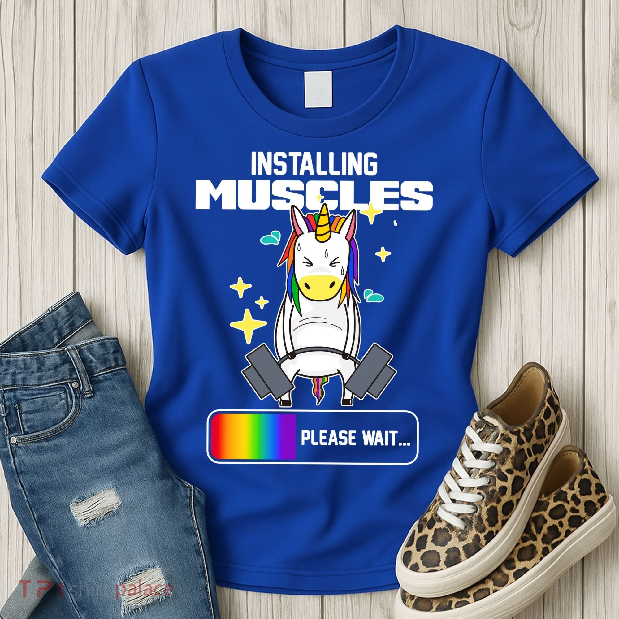 Installing Muscles Unicorn Lifting Women's T-Shirt