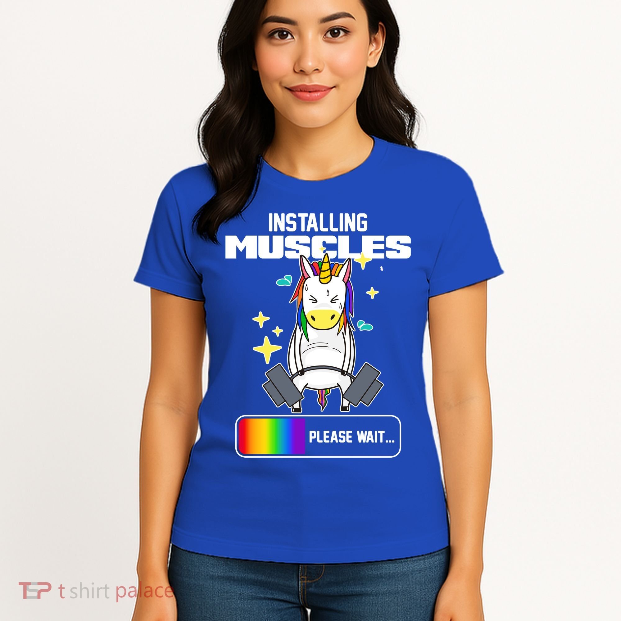 Installing Muscles Unicorn Lifting Women's T-Shirt