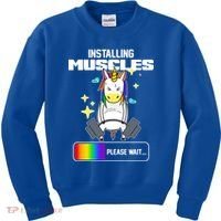 Installing Muscles Unicorn Lifting Kids Sweatshirt thumb 0