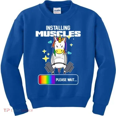 Installing Muscles Unicorn Lifting Kids Sweatshirt