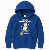 Installing Muscles Unicorn Lifting Kids Hoodie thumb 0