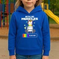 Installing Muscles Unicorn Lifting Kids Hoodie thumb 3