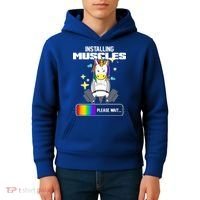 Installing Muscles Unicorn Lifting Kids Hoodie thumb 4