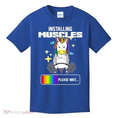 Installing Muscles Unicorn Lifting Kids T-Shirt