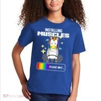 Installing Muscles Unicorn Lifting Kids T-Shirt thumb 2
