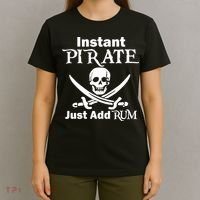 Instant Pirate Just Add Rum Skull Crosswords T-Shirt thumb 4