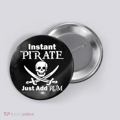 Instant Pirate Just Add Rum Skull Crosswords Button