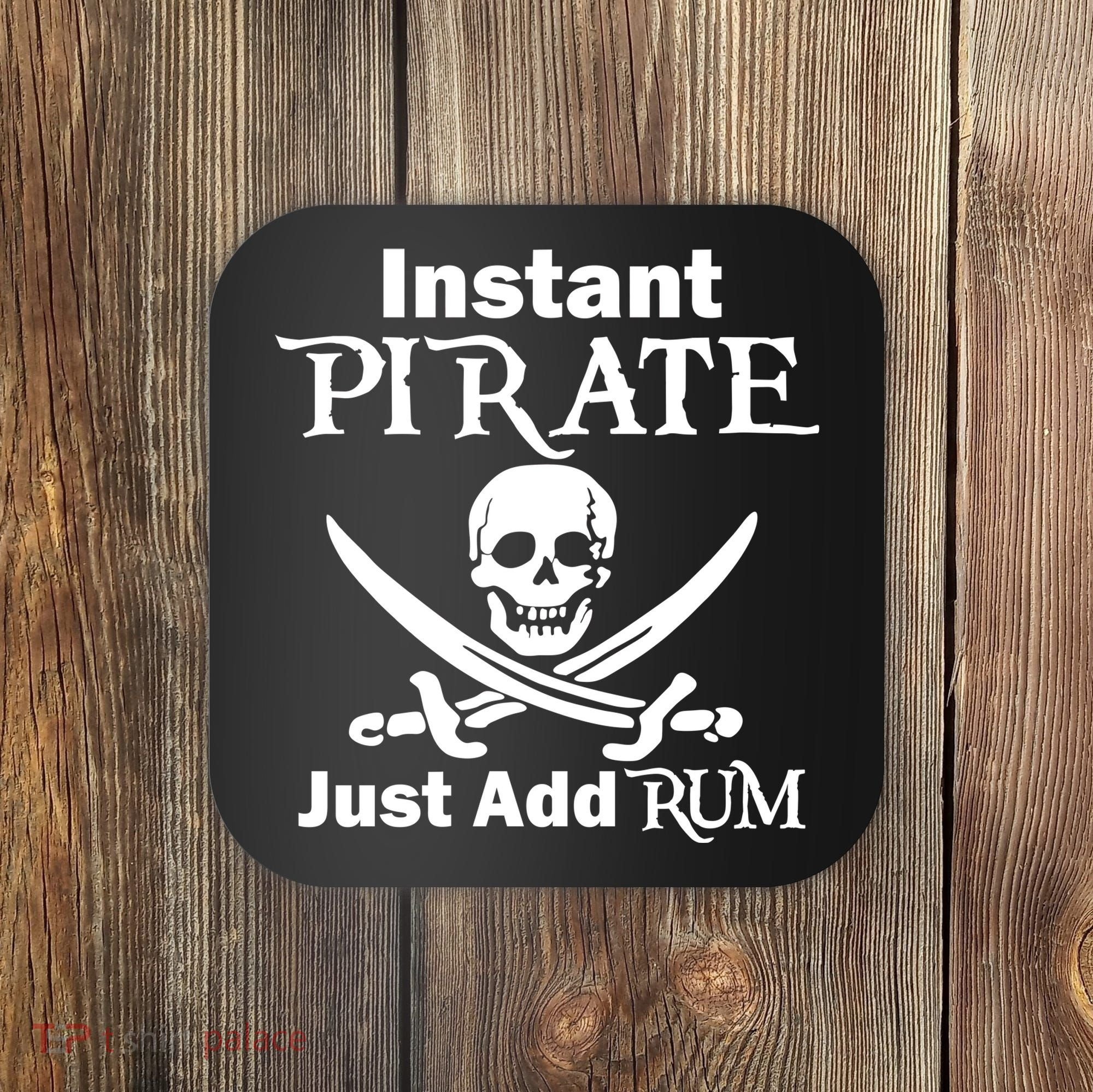 Instant Pirate Just Add Rum Skull Crosswords Coaster