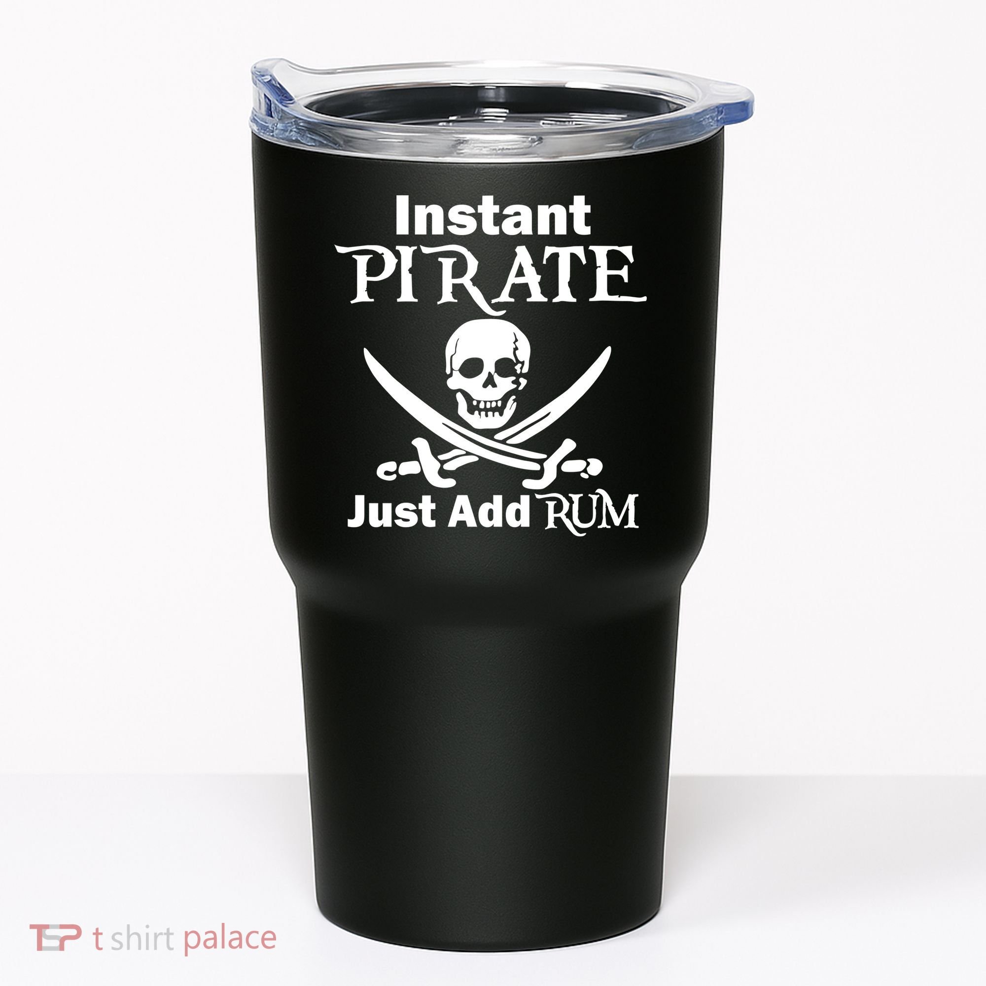 Instant Pirate Just Add Rum Skull Crosswords Tumbler