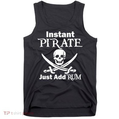 Instant Pirate Just Add Rum Skull Crosswords Tank Top