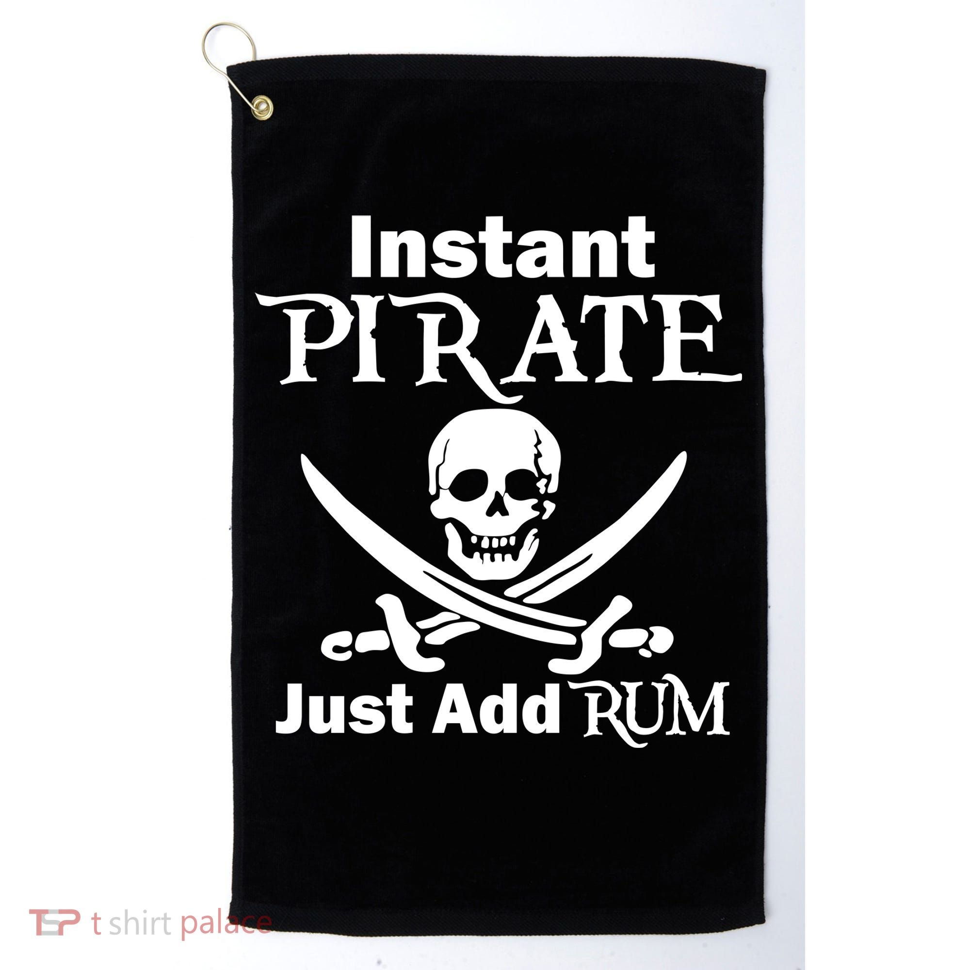 Instant Pirate Just Add Rum Skull Crosswords Golf Towel