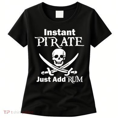 Instant Pirate Just Add Rum Skull Crosswords Women's T-Shirt