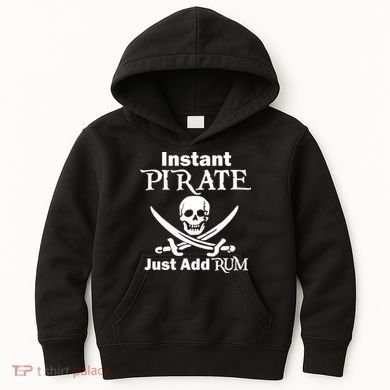 Instant Pirate Just Add Rum Skull Crosswords Kids Hoodie