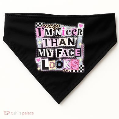 I'm Nicer Than My Face Looks USA-Made Doggie Bandana
