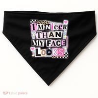 I'm Nicer Than My Face Looks USA-Made Doggie Bandana thumb 0