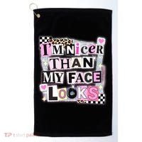I'm Nicer Than My Face Looks Golf Towel thumb 0