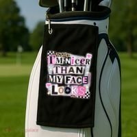 I'm Nicer Than My Face Looks Golf Towel thumb 2