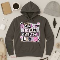 I'm Nicer Than My Face Looks Hoodie thumb 3