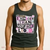 I'm Nicer Than My Face Looks Tank Top thumb 3
