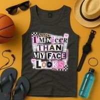 I'm Nicer Than My Face Looks Tank Top thumb 4