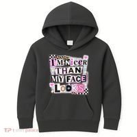 I'm Nicer Than My Face Looks Kids Hoodie thumb 0