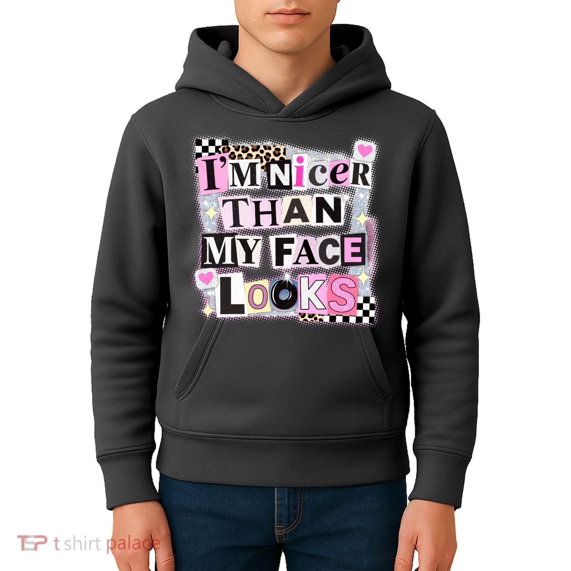 I'm Nicer Than My Face Looks Kids Hoodie