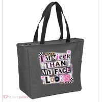 I'm Nicer Than My Face Looks Tote Bag thumb 2