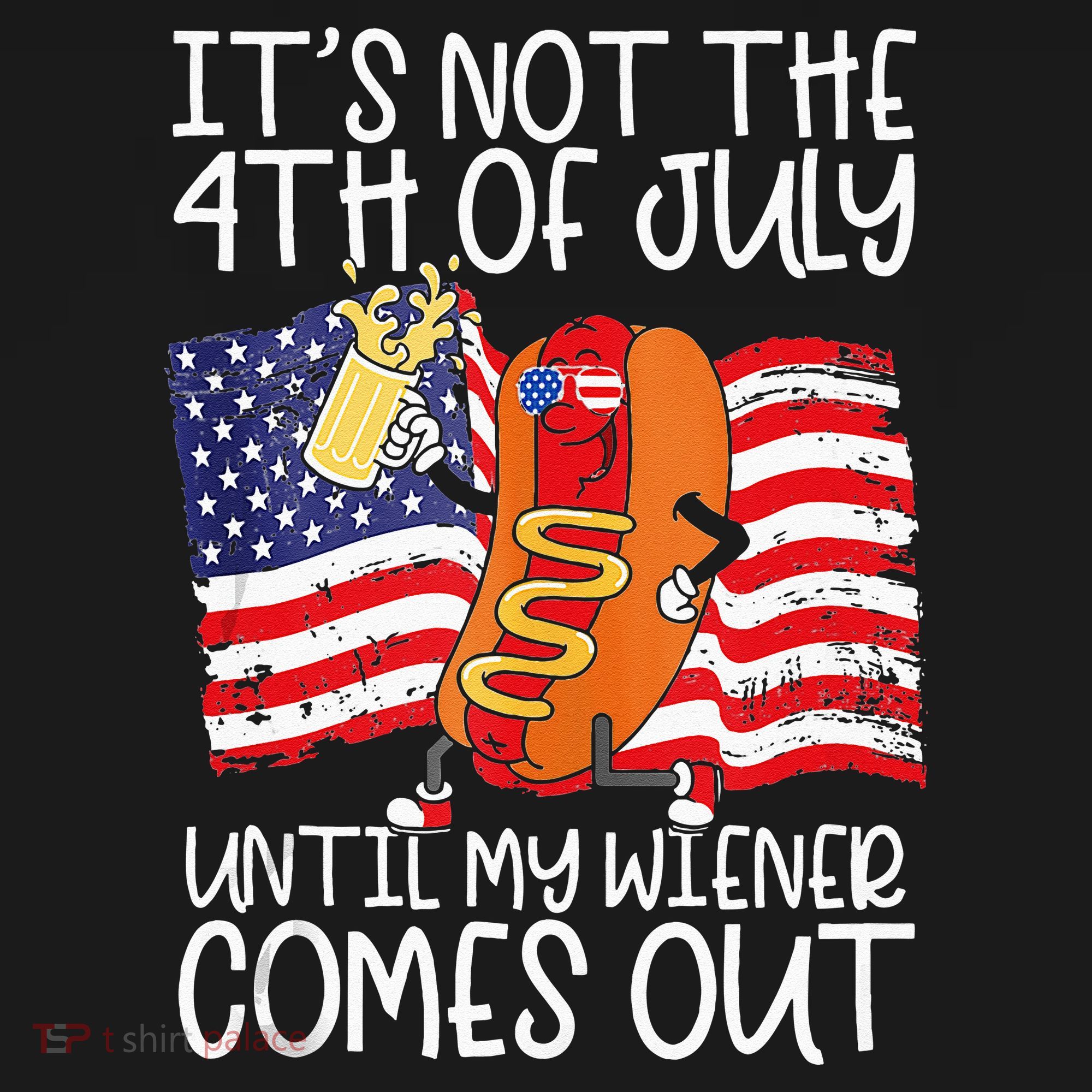Its Not The 4th Of July Until My Weiner Comes Out Graphic Kids Long Sleeve Shirt