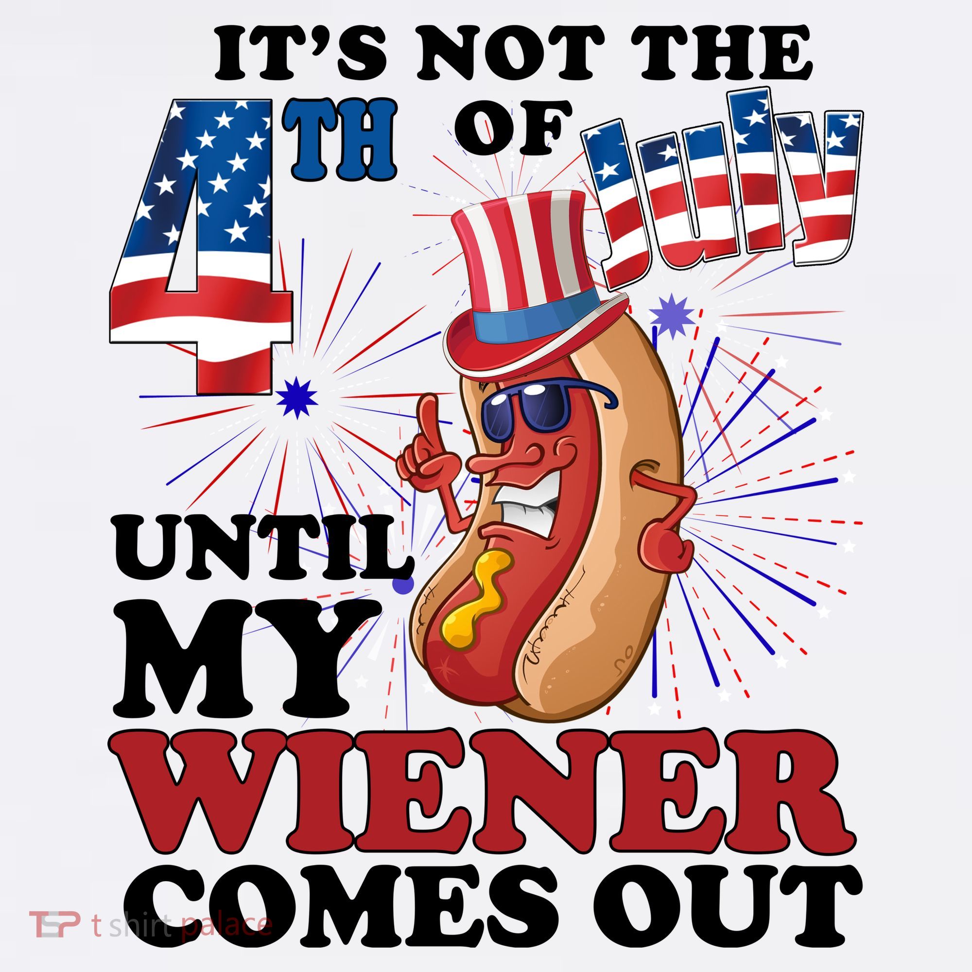 Its Not The 4th Of July Until My Wiener Comes Out Funny T-Shirt