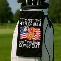 It's Not The 4th Of July Until My Wiener Comes Out Hot Dog Golf Towel thumb 2