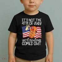 It's Not The 4th Of July Until My Wiener Comes Out Hot Dog Toddler T-Shirt thumb 2