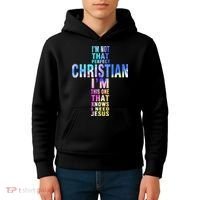 Im Not That Perfect Christian I Know I Need Jesus Kids Hoodie thumb 4