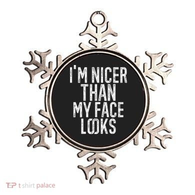 I'm Nicer Than My Face Looks Funny Sayings Gift Idea Ornament