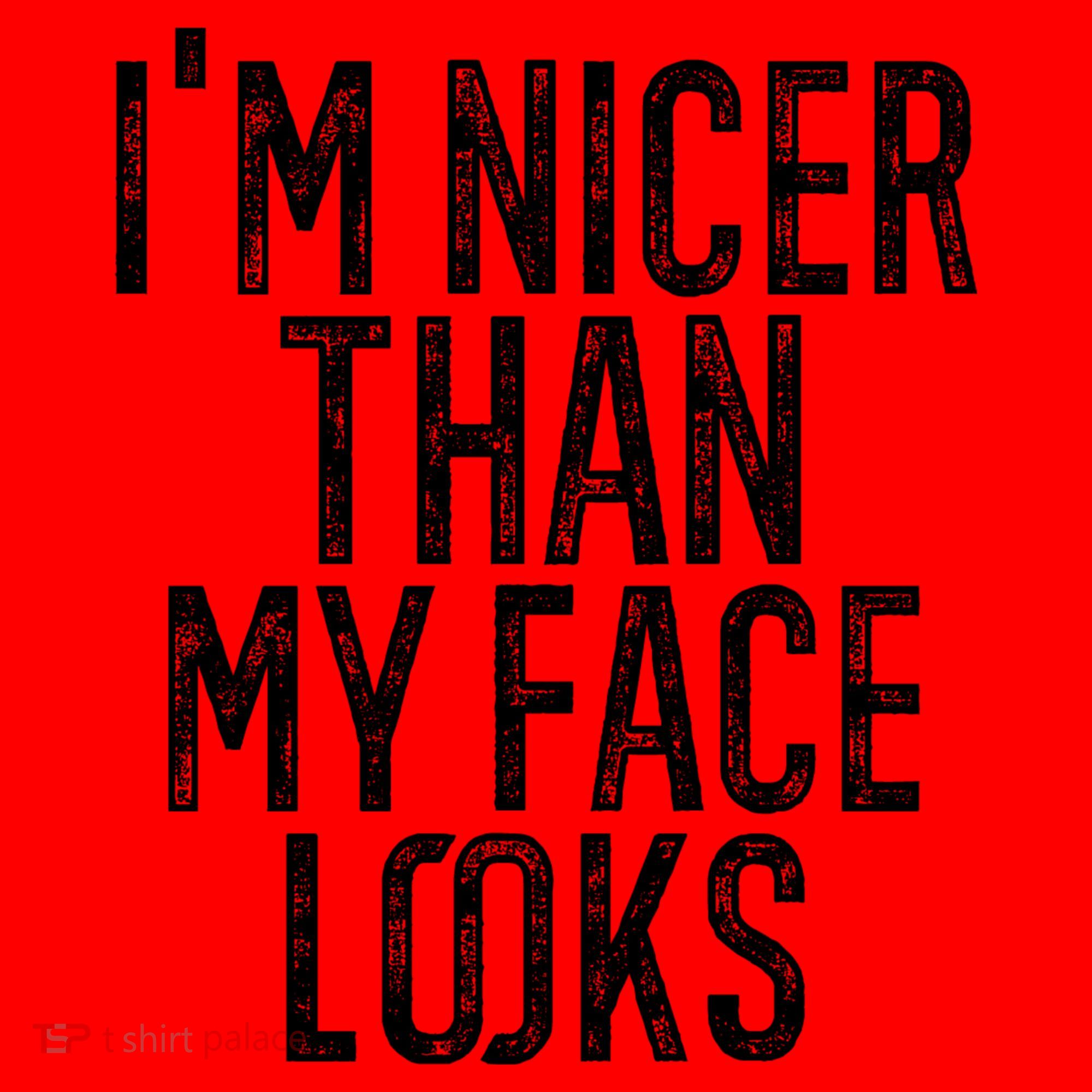 I'm Nicer Than My Face Looks Funny Sayings Gift Idea Santa Hat