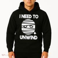 I Need To Unwind Funny Mummy Halloween Hoodie thumb 2