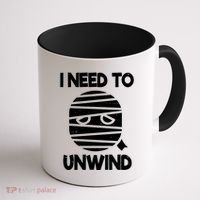 I Need To Unwind Funny Mummy Halloween Coffee Mug thumb 1