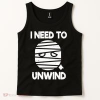 I Need To Unwind Funny Mummy Halloween Tank Top thumb 2