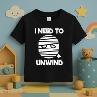 I Need To Unwind Funny Mummy Halloween Toddler T-Shirt thumb 3