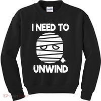 I Need To Unwind Funny Mummy Halloween Kids Sweatshirt thumb 0