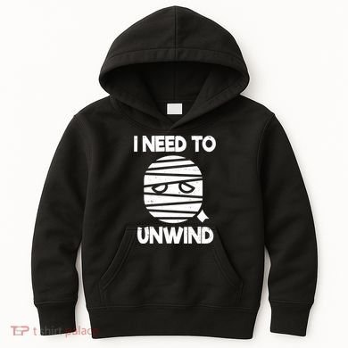 I Need To Unwind Funny Mummy Halloween Kids Hoodie