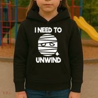 I Need To Unwind Funny Mummy Halloween Kids Hoodie thumb 3
