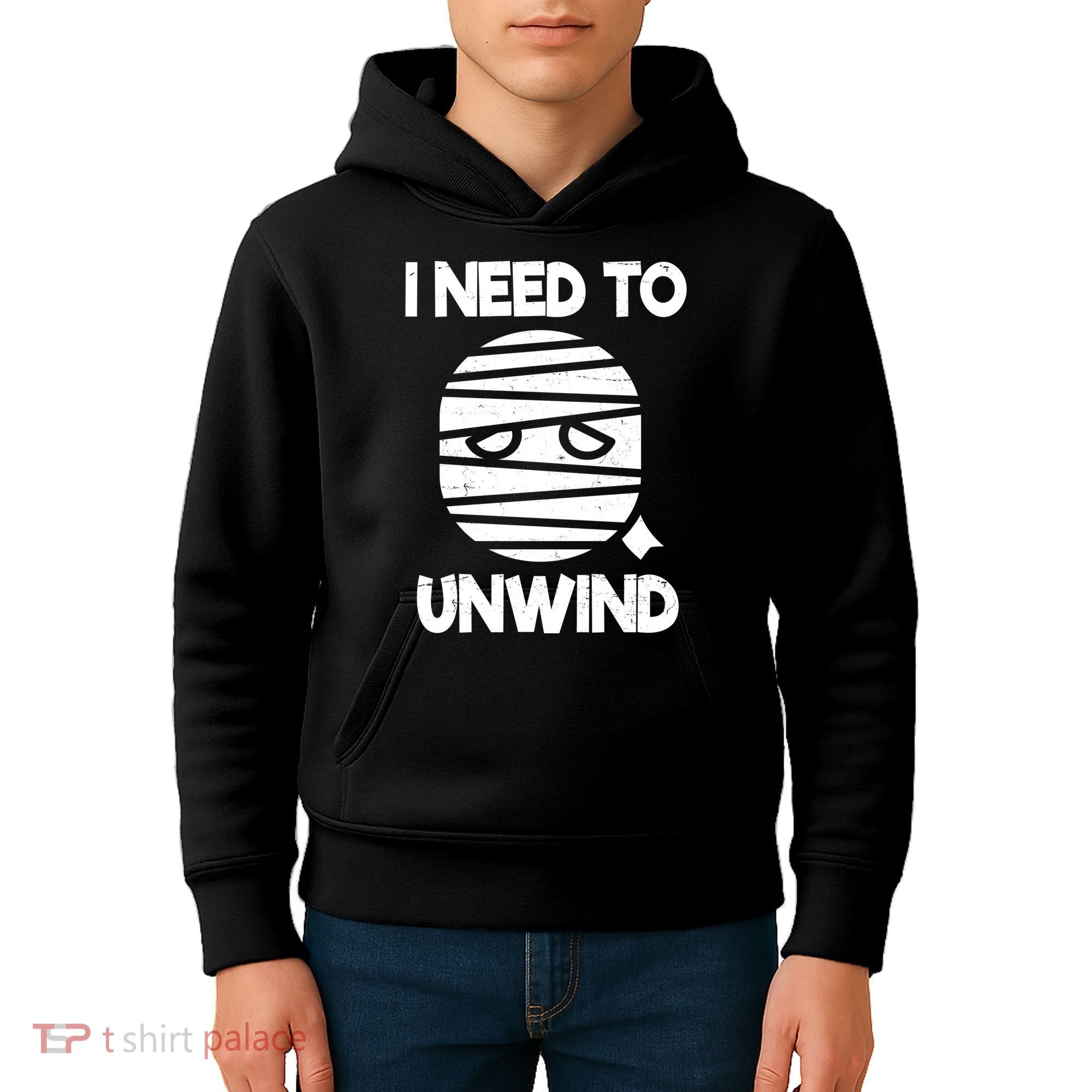 I Need To Unwind Funny Mummy Halloween Kids Hoodie