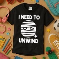 I Need To Unwind Funny Mummy Halloween Kids T-Shirt thumb 3