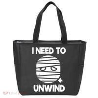 I Need To Unwind Funny Mummy Halloween Tote Bag thumb 0