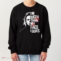 Im Nicer Than My Face Looks Spooky Halloween Women's Sweatshirt thumb 0