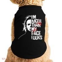 Im Nicer Than My Face Looks Spooky Halloween Doggie Tank thumb 0