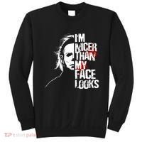 Im Nicer Than My Face Looks Spooky Halloween Sweatshirt thumb 0